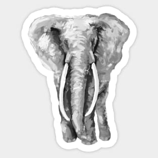 Black and White Elephant 2 Sticker